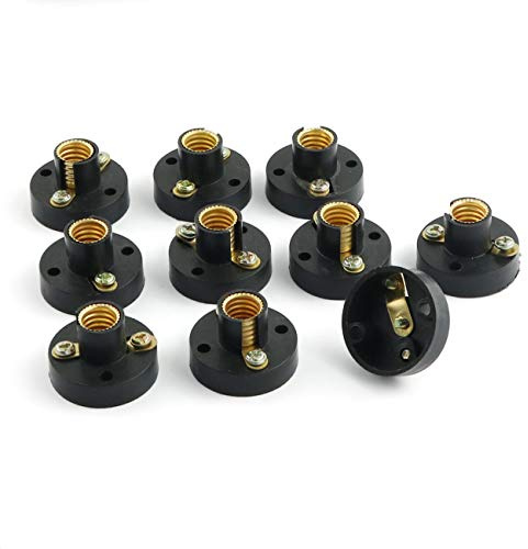 RuiLing 10-Pack E10 Mini Bulb Holder Plastic Light Beads Lamp Bases Screw Type Bulb Socket Black Lamp Holders Student Experiment Lighting DIY Accessories