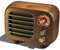 Opis Radio 3 – Mini Wallnuss Nostalgie Vintage Radio mit Bluetooth Lautsprecher im Retro Design Look aus Holz