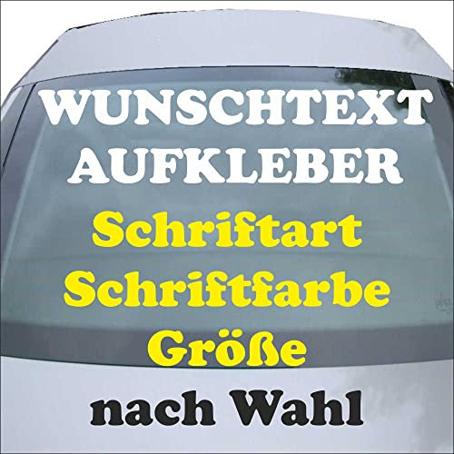 INDIGOS UG - Auto Aufkleber selbst gestalten mit Wunschtext für die Heckscheibe - Autoaufkleber bis 160 cm - Sticker für innen & außen wetterfest personalisiert mit Name & Schriftzug
