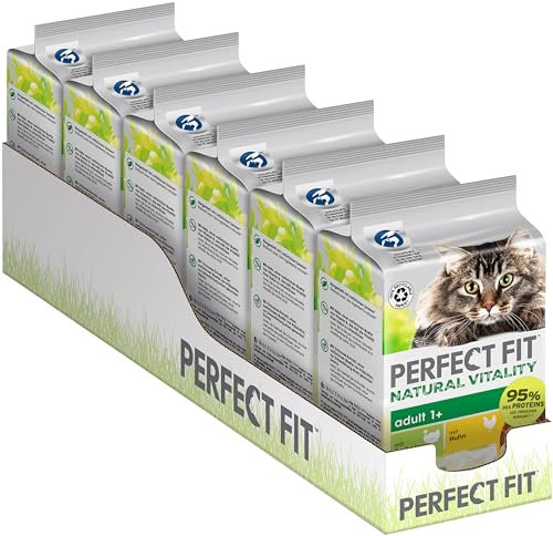 PERFECT FIT Adult 1+ Premium Katzenfutter nass - 36x50g Portionsbeutel - mit Huhn und Truthahn - Nassfutter für Katzen - ohne Getreide