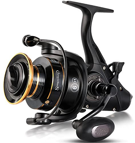 Sougayilang Karpfenrollen, Glatte, leistungsstarke, Sich drehende Angelrolle 6 + 1BB Karpfenköder-Laufrollen, Max Drag 33LB Salzwasser- / Süßwasser-Seefischerei-Rolle-70