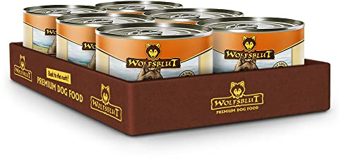 WOLFSBLUT – Wide Plain Adult | Nassfutter mit natürlichen Zutaten und wertvollen Superfoods für ausgewachsene Hunde. Getreidefreies Alleinfutter ohne Zusatzstoffe in der Dose | 6x200g Pferd