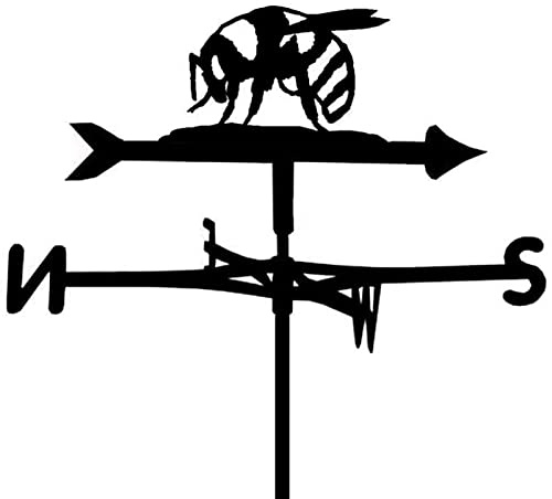 ANCNA Animal Metal Weathervane, Bee Stainless Steel Weather Vane with Roof Mount Roof Garden Decorations, Courtyard Decor Cast Iron Farm Wind Vane,Style 1