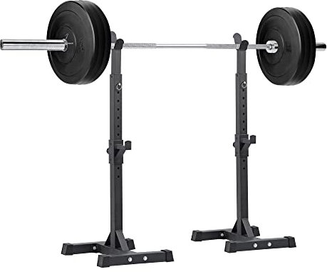 wuuhoo® Olympische Langhantelstange & Bumper Plates im Set Steve - 80kg gesamt, 220cm Langhantel inkl. 60 KG Gewichte, Langhantel mit 20 KG Eigengewicht - Mit Ständer