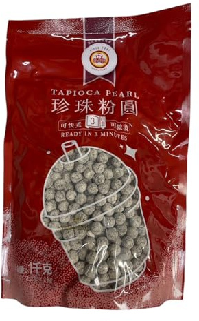Schwarze Tapioka-Perle für Bubble Tea, 1 kg (Großpackung)