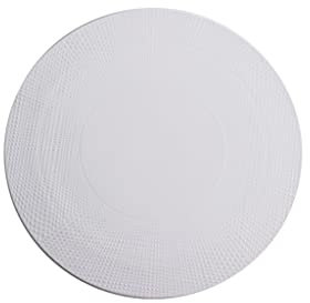 Plato llano Platos llanos grandes modernos Plato para servir Plato para servir Platos fríos Plato llano de cerámica en relieve de 12 pulgadas Plato grande Plato redondo occidental Plato llano Bandej