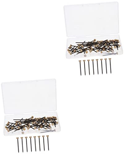 ORFOFE 120 Stk Reißzwecke Haken Zum Aufhängen Von Fotos Nägel Zum Aufhängen An Der Wand Nagelset Für Bildaufhänger Rundkopfnägel Schwarze Stahlnägel Bilderrahmen Büro Foto-pin Kupfer