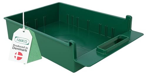 Raaco Bac Plastique 4-800, Bac de Rangement Plastique Empilable, 38,1 x 28 x 10 cm, Parfait pour Étagères de 31 cm, Capacité 15 kg, Boite Rangement Atelier et Boite Empilable Rangement