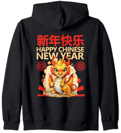 Joyeux Nouvel An chinois 2024, Année du Dragon Matching Sweat à Capuche