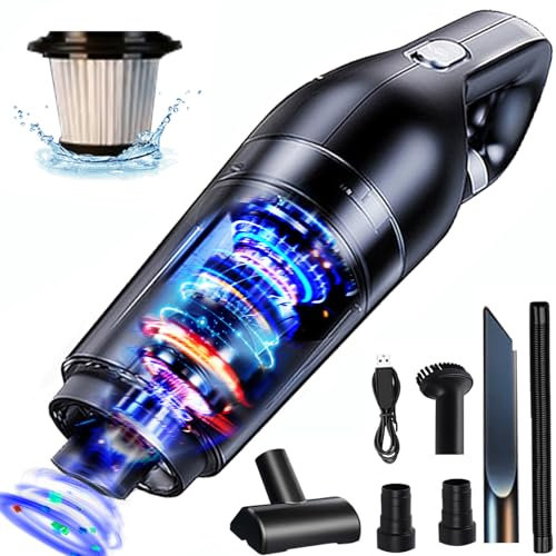 Aspirabriciole Senza Fili, 120W Mini Aspirapolvere Senza Fili Potente, Aspirapolvere Portatile Senza Fili per Auto con Filtri & Accessori, Adatto per la Pulizia di Auto, Animali Domestici e Casa