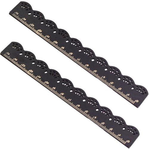 Holzlineal 15 cm Vintage-Spitzenkante Holzlineal gerades Lineal Werkzeug für Zuhause Büro Schneiderei Schulbedarf