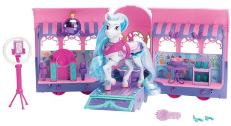Wild Manes Horse Toys Perla's Clubhouse Trailer Playset with Perla Horse Doll Figure, with Over 25 Interactive Features