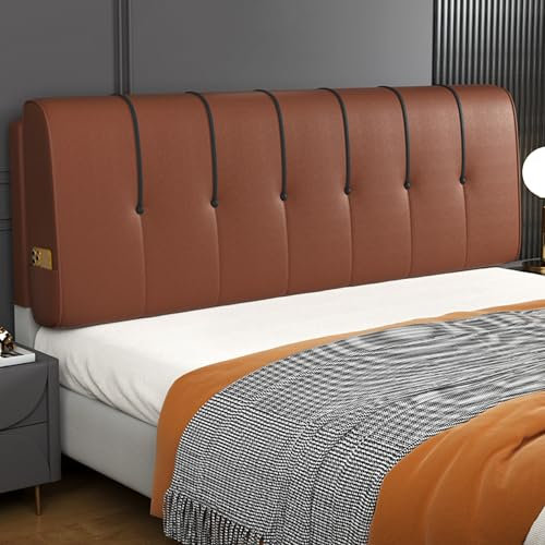 Großes Gepolstertes Kopfteilkissen Wandkissen Stützkissen Kopfteil Bettauflage Lordosenstütze Rückenlehne Abnehmbares Schlafzimmer Wohnheimkissen,Rot,Paste 63/160cm