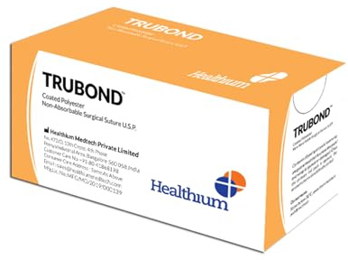 SUTURA NON ASS. TRUBOND calibro 1, curva 1/,2 ago 50 mm - 100 cm - ver