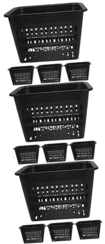 Mipcase 12 Pièces Panier De Culture Hydroponique Conteneurs De Jardin Panier De Plantes Aquatiques Pot De Plante Aquatique Jardinière Hydroponique Black Plastique Réutilisable