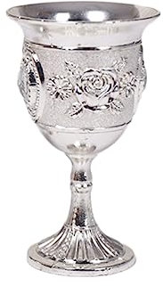 Cabilock White Wine Glass Unbreakable Stem-Cup Carved Zinc Alloy Goblet Wine Goblet for Home Bar Party