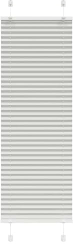 vidaXL Estor Plisado Gris Claro 40x100 cm Tela Ancho 39,4 cm Poliéster, Estor Plisado para Ventana, Estor Plisado para Ventana, Estor Tipo acordeón para Ventana