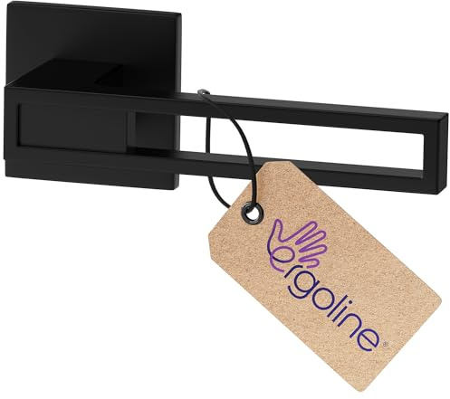 ERGO line Modern Design, Schwarz Türbeschlag TOMMY, Türgriff ohne Schlossrosette Schwarz Matt, Eckig Drückergarnitur, Die ultra-feine Silhouette, Türbeschlag, Türklinke Schwarz, Türdrücker