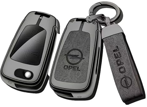 DMYQJY Autoschlüssel Hülle für Opel Adam 2012-2019, Schlüsselhülle Cover Schlüssel Schutzhülle mit Schlüsselanhänger Schlüssel hülle für Schlüssel Ersatz Shell Zubehör,Gun-Grey