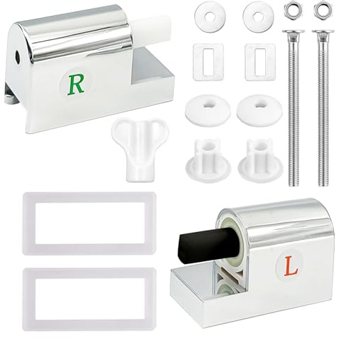 Spetsbst 2 Stück Universal Wc Sitz Halterung, Wc Sitz Befestigung Scharniere Zinklegierung Wc Sitz Scharniere mit Komplettes Zubehör, Soft-Close WC Sitz Metallscharniere Toilettensitzen