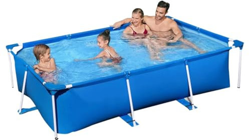 Easnuroz Frame Pools 221-300cm Rectangle Metal Swimming Pool Above Ground Rectangle Paddling Pool Student Adult Pool Above Ground Pool For Backyard Indoor & Outdoor Easy To Assemble(259 * 170 * 61cm)
