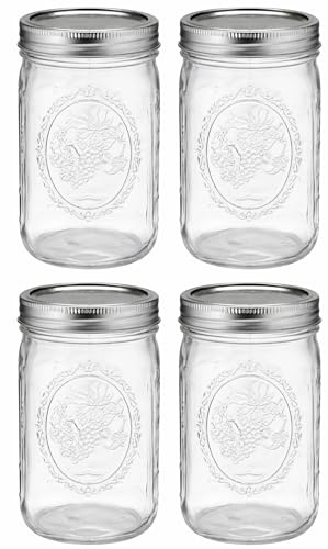 Wide Mouth 32 oz Mason Jars with Lids and Bands - 4 Pack - Packed in North Mountain Supply ImpactGuard Box - BPA-Free, Made in the USA – for Canning, Freezing, Storing, and More