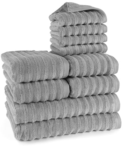 Pure Label Handtücher Set 10-TLG 2x70x140 4x50x100 4x30x50 Dunkelgrau | Weich, saugstark und pflegeleicht – für ein angenehmes Gefühl jeden Tag