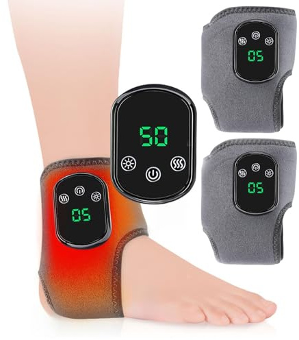 Massaggiatore per piedi 3 in 1 wireless alla caviglia per tendinite aquilea, 3 modalità di vibrazione, 5 livelli di calore, Timer intelligente da 30 minuti, accelera la guarigione naturale