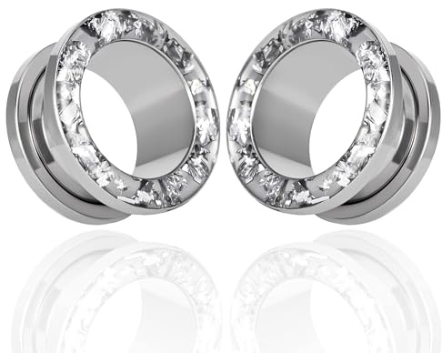 Vankula Ohr Tunnel 1 Paar Double Flared Flesh Plugs Muschelschale Edelstahl für männer damen Ohrpiercing Gestreckte Schmuck 6mm bis 16mm