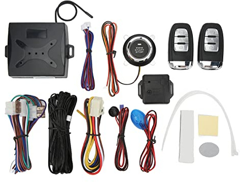 12V -Autoschlüsselloser Einstiegssystem Fernbedienung Smart Anti -Diebstahl Alarmsystem mit LED -Warnleuchte -Identitätserkennung für Autofahrzeuge Universal ABS -Material