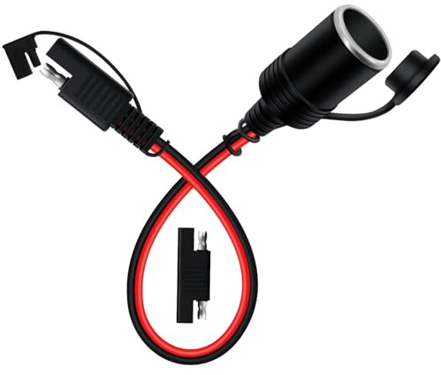 YINGAYOU SAE a Conector Mechero Coche Hembra 14AWG 20A Cable Mechero SAE 12V 24V con Cubierta Impermeable Adecuado para Coches, Motos y Barcos (0.3 m)