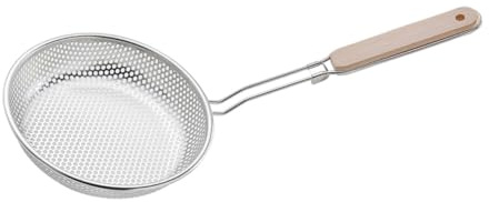 BESTYASH Edelstahl Küchen schaumkelle mit Langem Griff Großer Sieblöffel zum Filtern von Öl und Wasser Robustes Sieb für Kochen und Braten Spülmaschinengeeignet Komfortabler Griff für