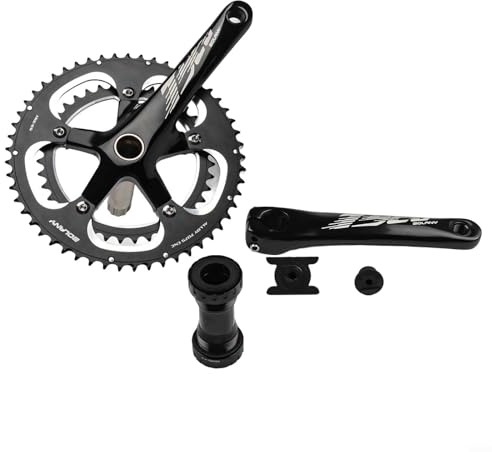 Filteilect Road For Bike Kurbelgarnitur, 53–39T, Doppel-Kettenblatt, 170 mm, Kurbel mit 130 BCD Aluminiumlegierung für 10–11 Gänge, kompatibel mit Rennrädern