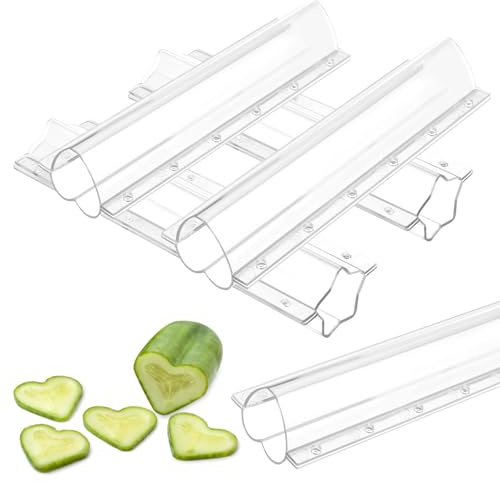 NUOBESTY Lot de 4 Moules en Plastique pour Façonnage de Légumes et Fruits Formes Cœur et Étoile Accessoires de Plantation Réutilisables pour Jardin Potager et Culture en Paquet