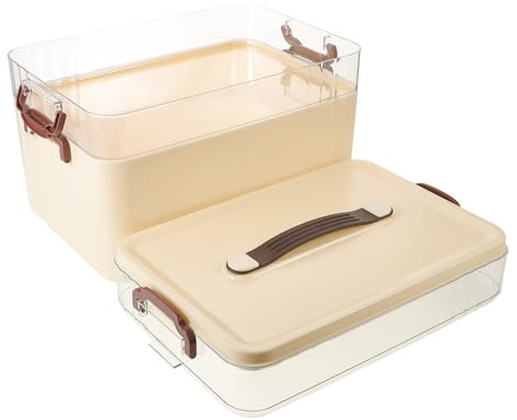 HIAKDOFT Scatola Porta Medicinali Grande con Manico Organizer Trasparente Strati in Plastica Resistente all Umidità Contenitore Portatile per Farmaci Domestici Viaggio