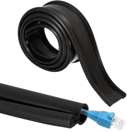 QUARKZMAN 3.3ft Gaine De Gestion des Câbles, 3/8 Pouce ID Flexible Cache-Fils Couverture Isolation Protecteur À Clip pour Substation, Réseaux Électriques Haute Tension, Noir
