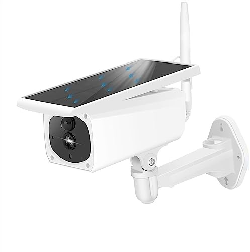 DMETE Telecamera solare esterna con 4G SIM 120 ° grandangolare 1080P Telecamere wireless Sicurezza domestica Protezione Sorveglianza IP Cam Installazione semplice(4G Battery Add 32GB)