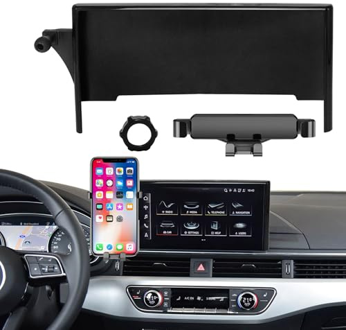 TTCR-II 10.1-Inch Soporte Teléfono Compatible con Audi A4 B9/A5 F5/Q5 FY | 2020-2024 A4 B9 Soporte Automóvil para 360° Giratorio, A5 F5 Portamóvil para Coche con Pantalla, Accesorios para Audi