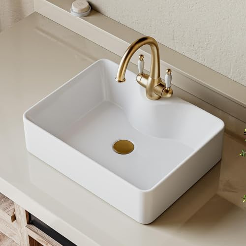 Eridanus Countertop Basin 480x370x135mm White Ceramic Rectangular Tap Hole