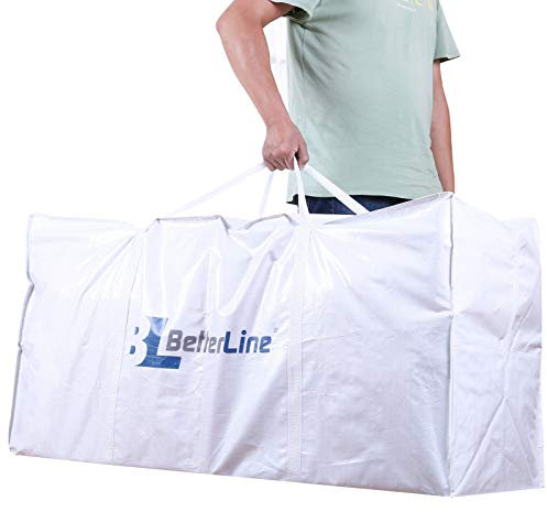 Extra große Aufbewahrungstasche – strapazierfähig - 114,3 x 55,9 x 40,6 cm - Große Tasche mit maximaler Belastung von 45 kg – reißfest & wasserfest, Polypropylen-Gewebe, mit Reißverschluss