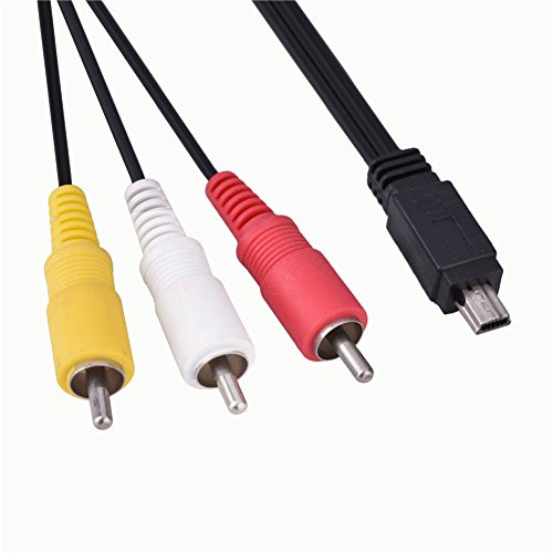 Fosa Adapter Video HiFi Audio AV Kabel Mini USB zu 3 RCA für Canon Kamera IXUS 990 980 970 870 200