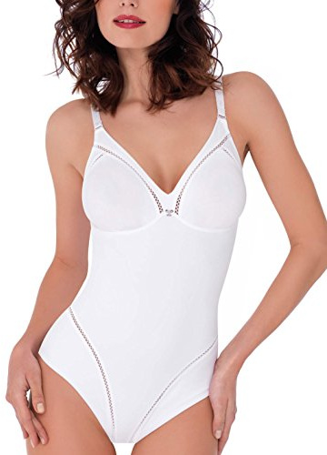 Lady Bella P6738 Body Donna Contenitivo Modellante - Shapewear Senza Ferretto Coppa D Preformata, Non Imbottita e Senza Cuciture - Tessuto Doppiato per Pancia Piatta ed Effetto Snellente (Nero, 5D)