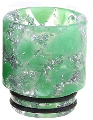 810 punta de goteo de resina para rdt rta rdta como TFV8 Big Baby / TFV12 Prince / ijust 3 / ELLO Duro / Pharaoh Mini / ammit 25 / Creed RTA Atomizer ,Sin tabaco ni nicotina ( Color : Green silver )