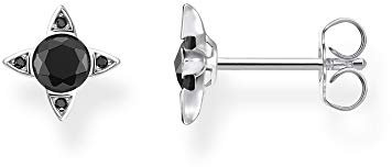 Thomas Sabo Damen Ohrringe Ohrstecker Schwarze Steine 925 Sterling Silber H2086-643-11