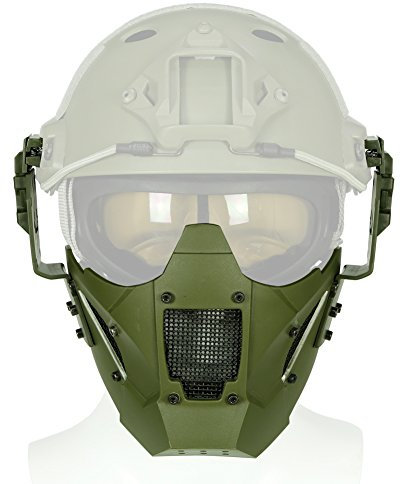 Koyheng Masque Tactique réglable Masque Demi-Masque Protecteur pour Airsoft Paintball CS