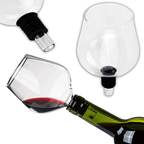 Tappo per bottiglia di vino XXL in vetro con guarnizione in silicone – accessorio per bicchiere da vino – JGA – Vino Glass – articolo per feste – da bere