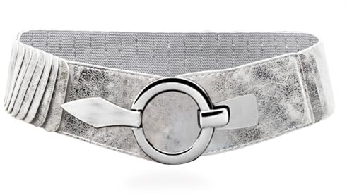 Gloop dammidjebälte elastiskt bälte 6 cm brett höftbälte silverring, silver, Taillenweite 75cm-110cm