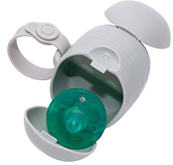 Ubbi On-the-Go Dual Soother Pod, Keep's Baby's Binkies Clean and Accessible, Portable for Travel, Nappy Bag Accessory Must Have for Newborns, Gray