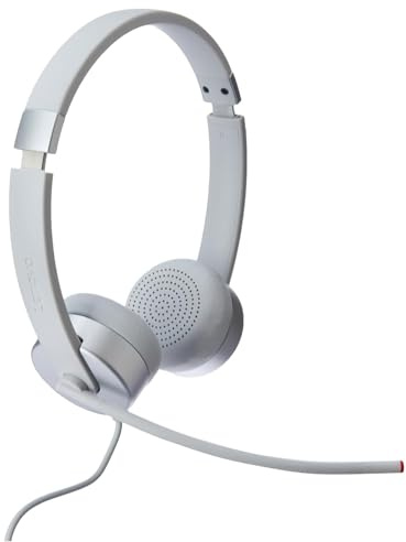Lenovo 100 Stereo Analog Headset, 3.5mm, 180° Boom Microphone, Memory-Foam Earcups, GXD1B60597, Cloud Grey