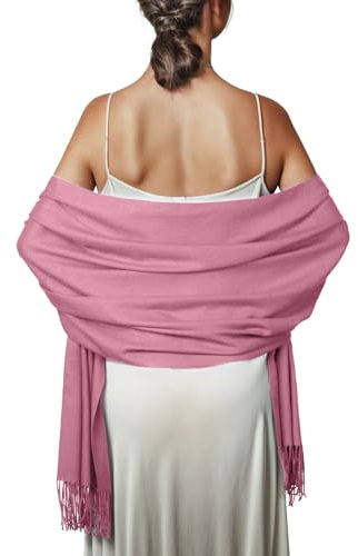 Schal Rosa Stola Damen Festlich für Abendkleid Pashmina Schals Tücher Winter